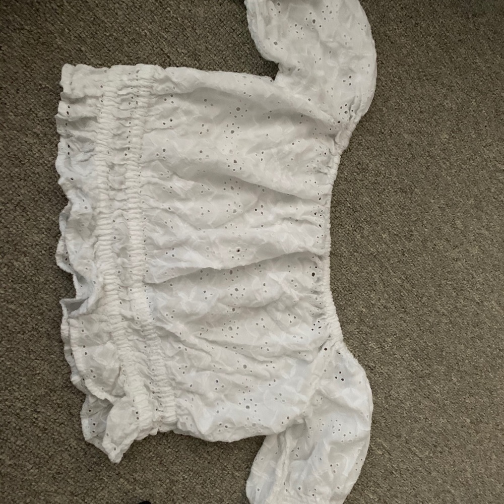 Lace American eagle crop top